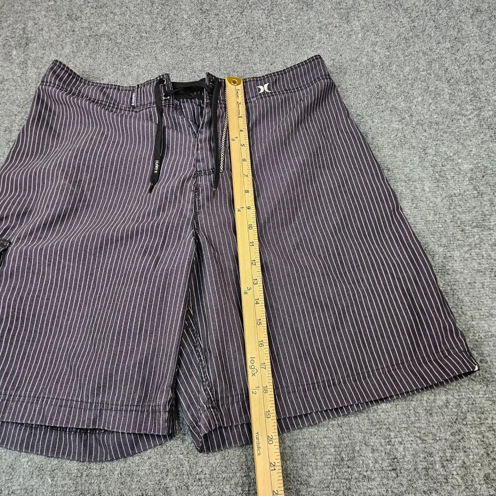 Hurley Mens Pinstripe Board Shorts Black White Cargo Pocket MB04PRO Spring 2007